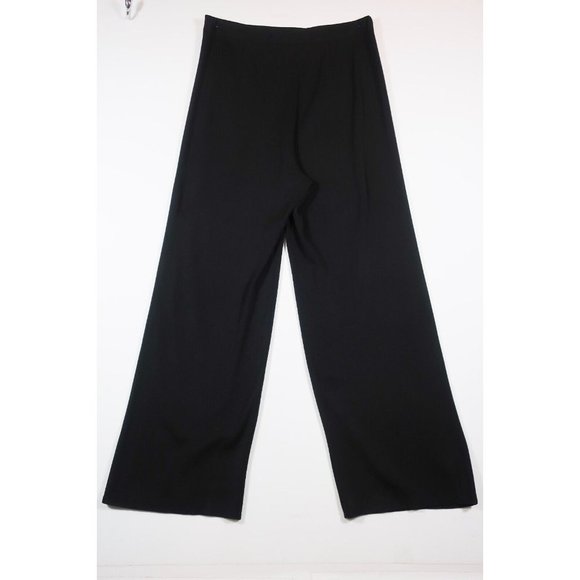 Exclusively Misook Woman Black Wide Leg Pants Pull On Acrylic Blend Size 1X - Picture 3 of 15